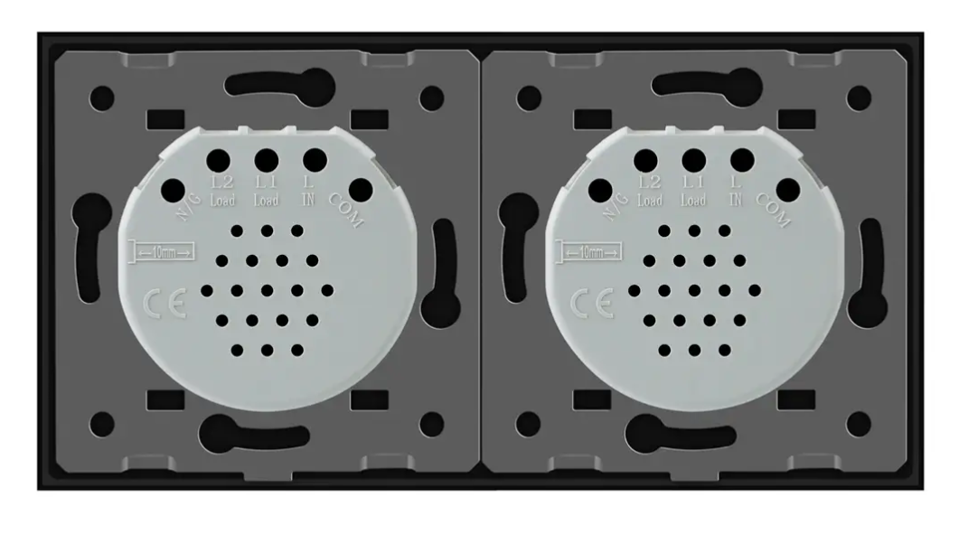 Фото 4 Умный сенсорный проходной выключатель ZigBee 3 сенсора 1-2 черное стекло Livolo