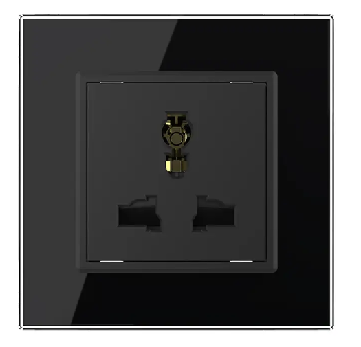 Фото 2 Розетка универсальная 12 стандартов в 1 черное стекло Livolo