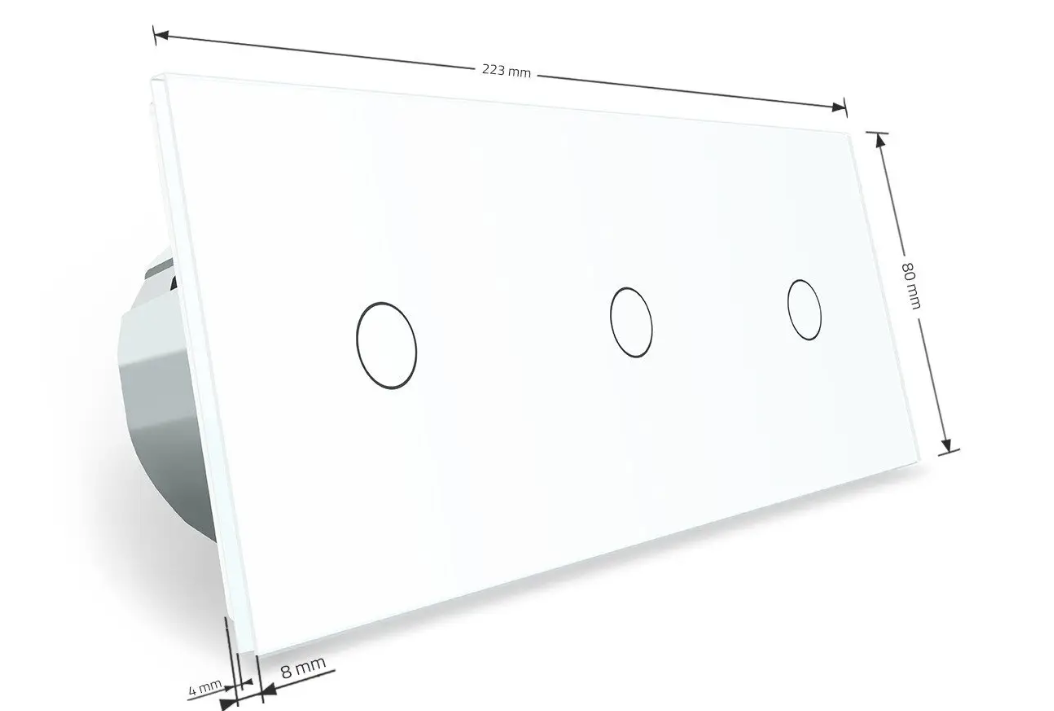 Фото 5 Сенсорный диммер 3 сенсоры белое стекло 1-1-1 Livolo