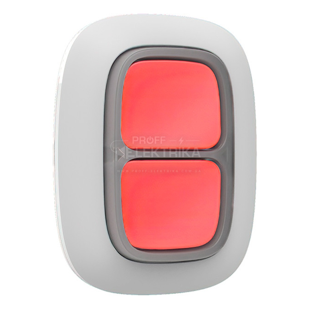 Фото 2 Бездротова екстрена кнопка Ajax DoubleButton біла