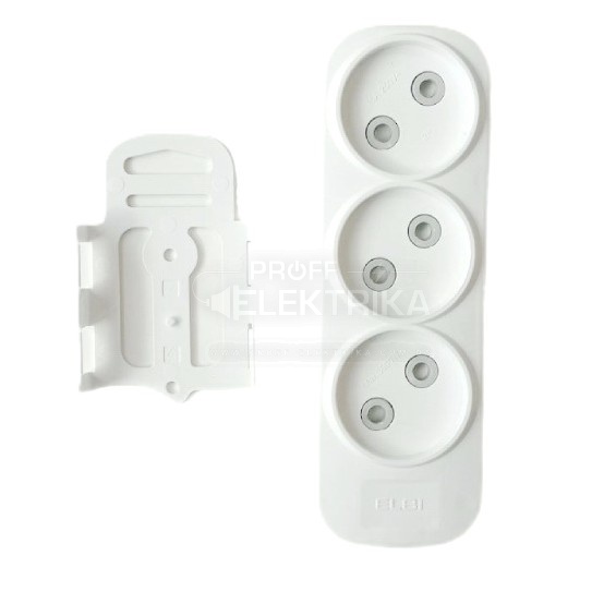 Фото Колодка EL-BI 3 гнезда без заземления со шторками Myra 527-010200-300