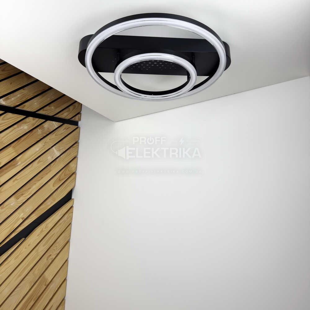 Фото 2 Світильник smart KENZO-R пульт 85W 3000-5000K IP20 коло чорний Violux 220665