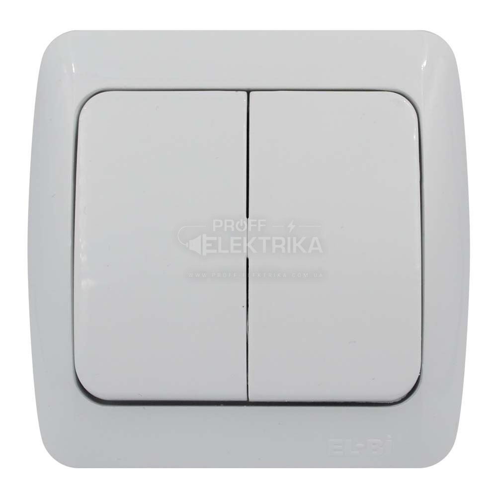 Фото Вимикач 2-клавішний 10 A Білий ALSU