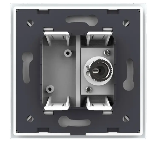 Фото 4 Розетка телевізійна біле скло Livolo