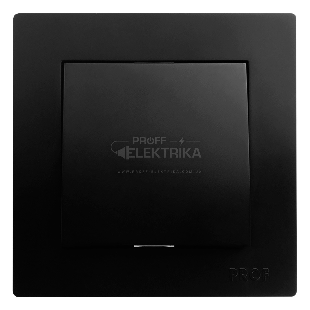 Фото Вимикач одноклавішний внутрішній прохідний ARINA чорний