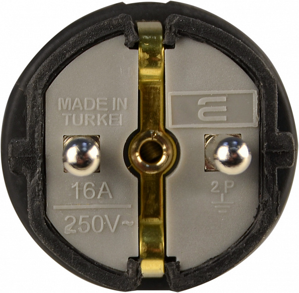 Фото 2 Вилка пряма з заземленням 16 А каучук  АСКО