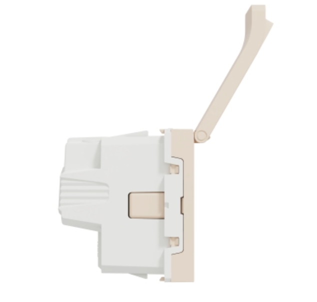 Фото 5 Розетка із заземленням шторками та кришкою бежевий гвинтовий затискач UNICA NEW Schneider Electric