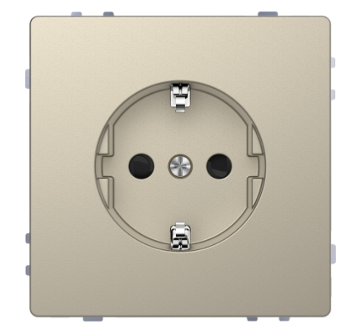 Фото Розетка с заземлением и шторками сахара D-Life Schneider Electric
