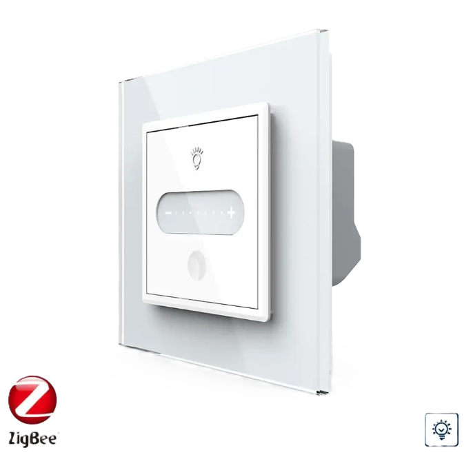 Фото Умный сенсорный димер слайдер ZigBee белое стекло Livolo