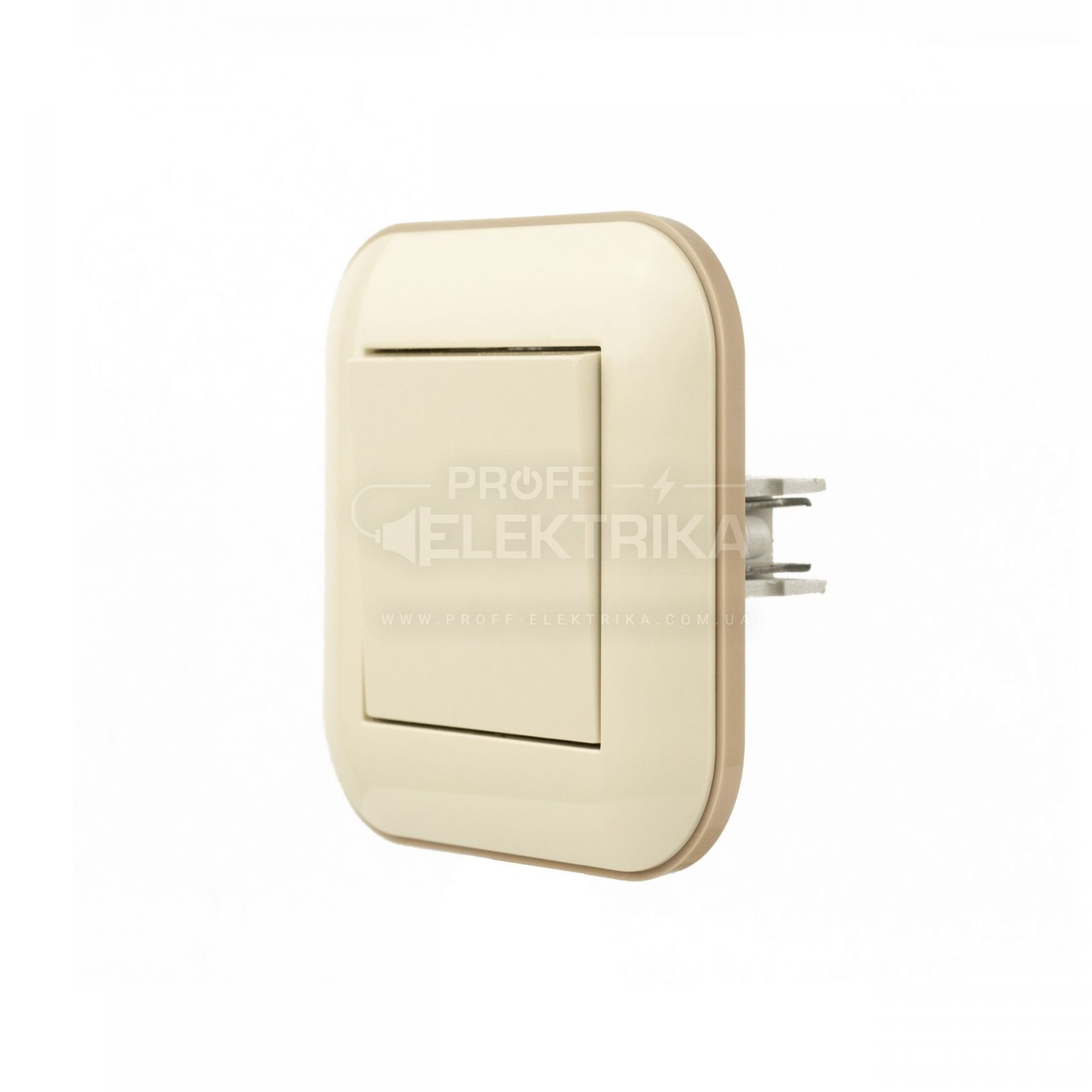 Фото 2 Выключатель одноклавишный Кремовый крафтовый LOFT