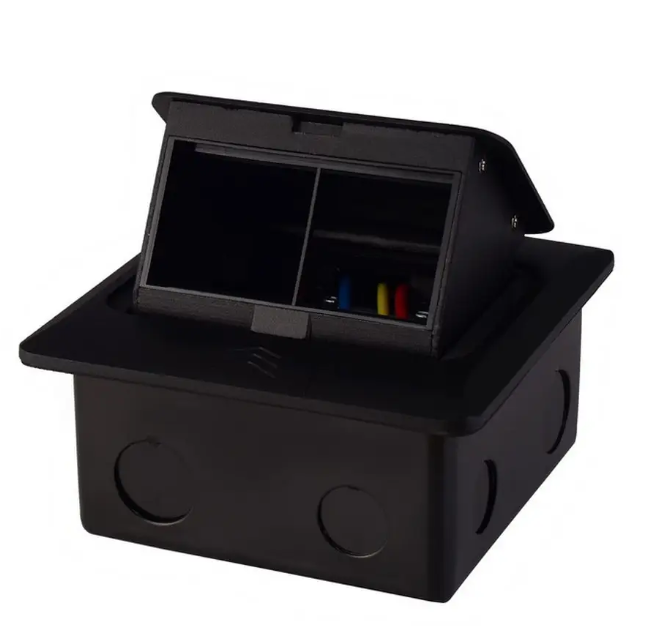 Фото Порожній розетковий люк на підлогу на 2 модулі чорний Livolo