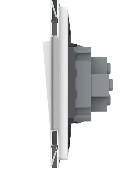 Фото 2 Одноклавишный выключатель белое стекло Livolo