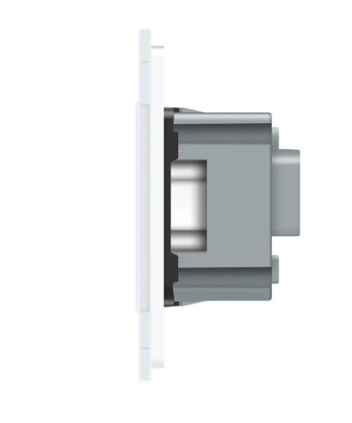 Фото 3 Розумний сенсорний ЕС вимикач 2 сенсора 1 розетка біле скло Livolo