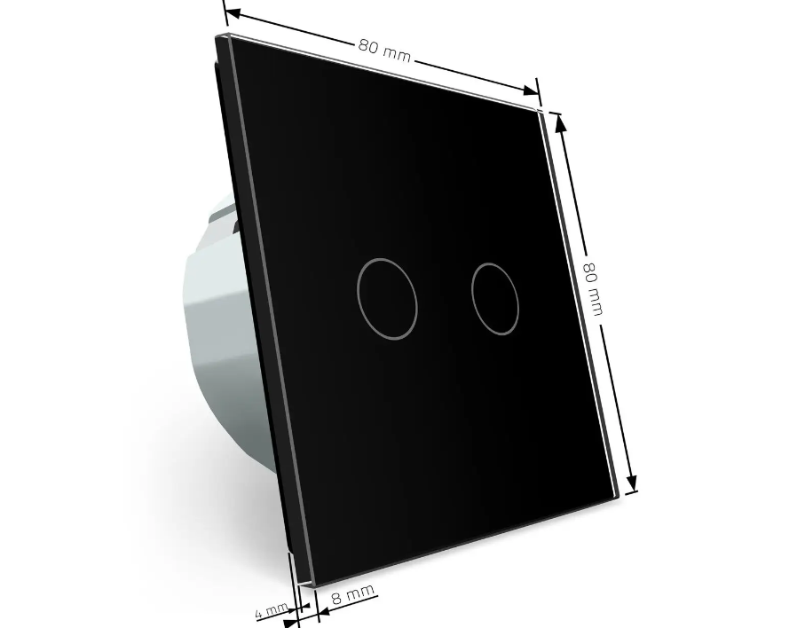 Фото 4 Сенсорний вимикач 2 сенсори для ролет воріт жалюзі чорне скло Livolo