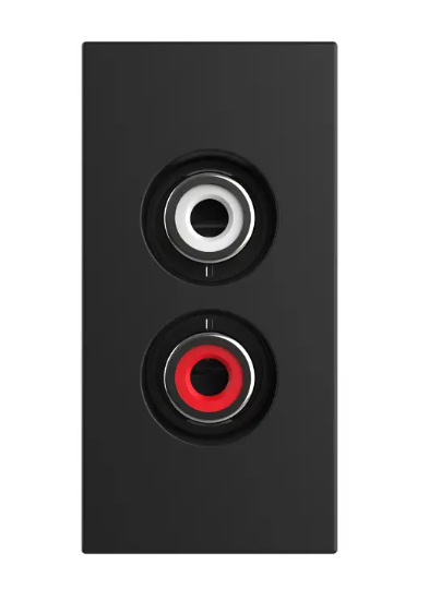 Фото 2 Механізм розетка RCA аудіо чорний Livolo