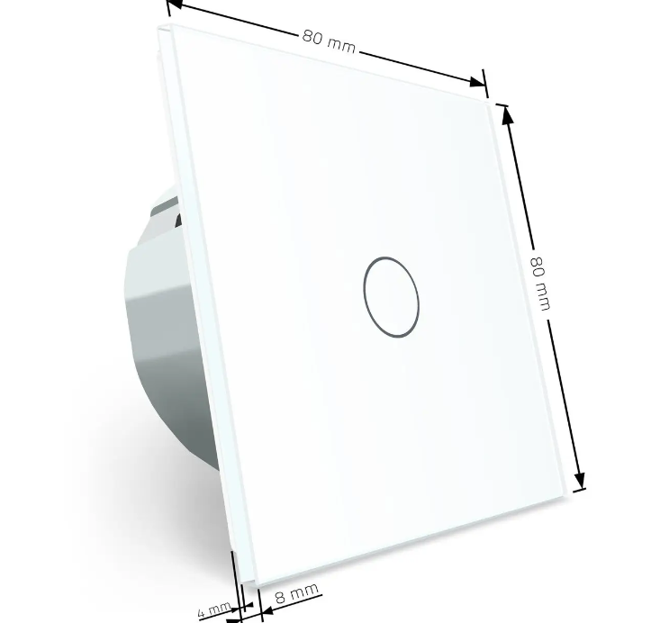 Фото 4 Сенсорний прохідний перехресний вимикач 1 сенсор біле скло Livolo