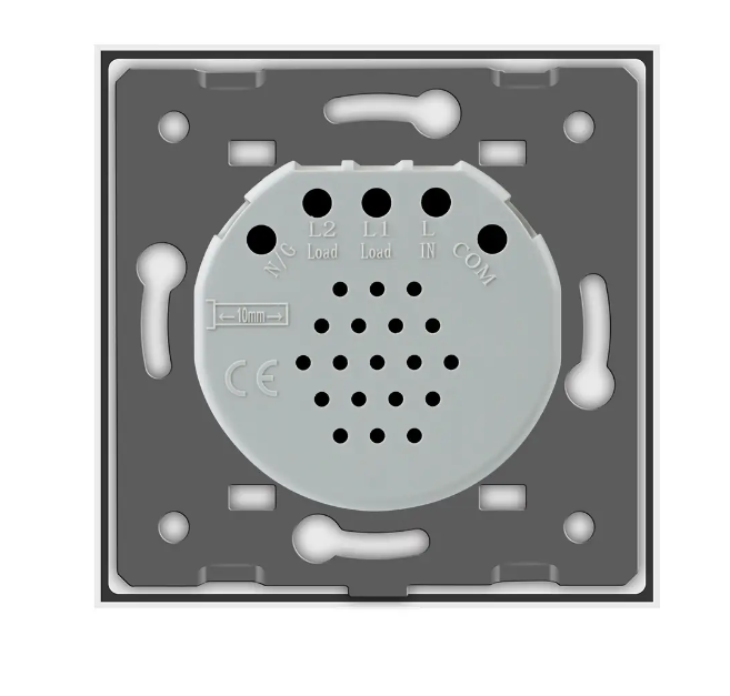 Фото 3 Сенсорний прохідний димер 2 сенсори біле скло Livolo