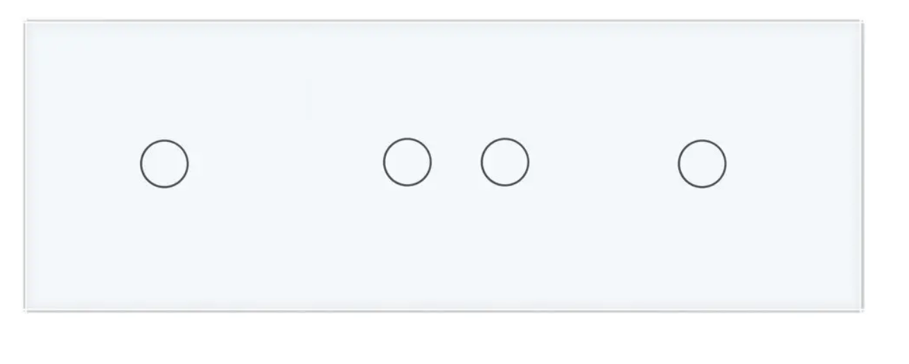 Фото 2 Сенсорний вимикач 4 сенсора 1-2-1 біле скло Livolo