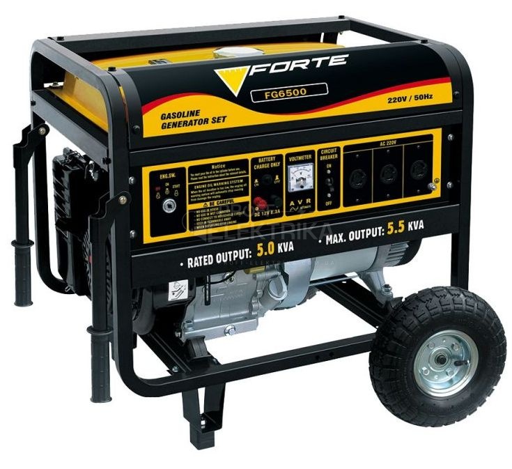 Фото Бензиновый генератор 5,5кВт четырёхтактный Forte FG6500