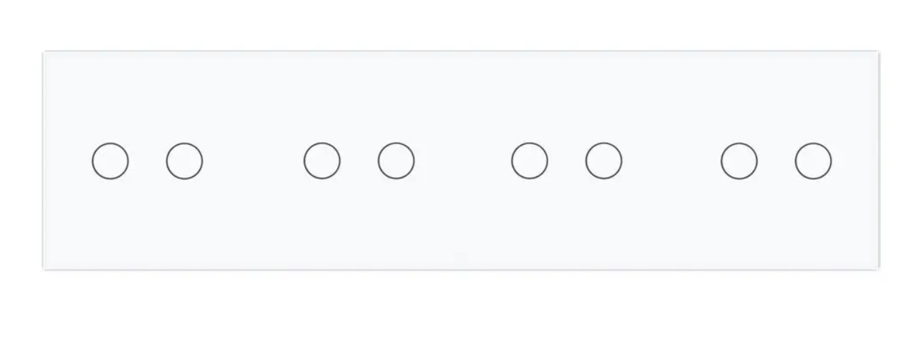 Фото 2 Сенсорный выключатель 8 сенсоров 2-2-2-2 белое стекло Livolo
