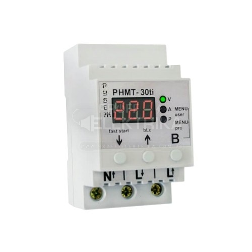 Фото Многофункциональное реле контроля напряжения тока и мощности Rubezh РНМТ-30ti 30А 220В