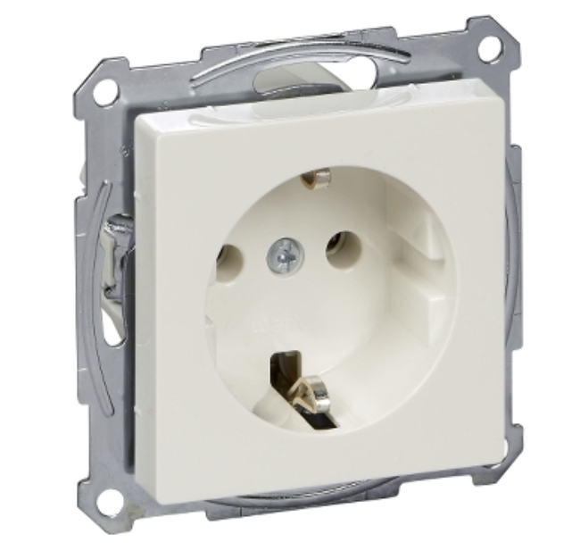 Фото Механізм розетки Merten System M із заземленням полярно-білий MTN2301-0319
