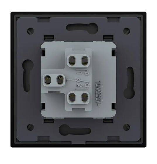 Фото 3 Кнопочный выключатель без фиксации Звоночный выключатель Импульсный выключатель черное стекло Livolo