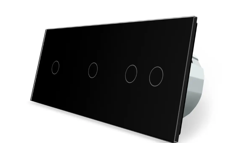 Фото 4 Розумний сенсорний ZigBee вимикач 4 сенсора 1-1-2 чорне скло Livolo