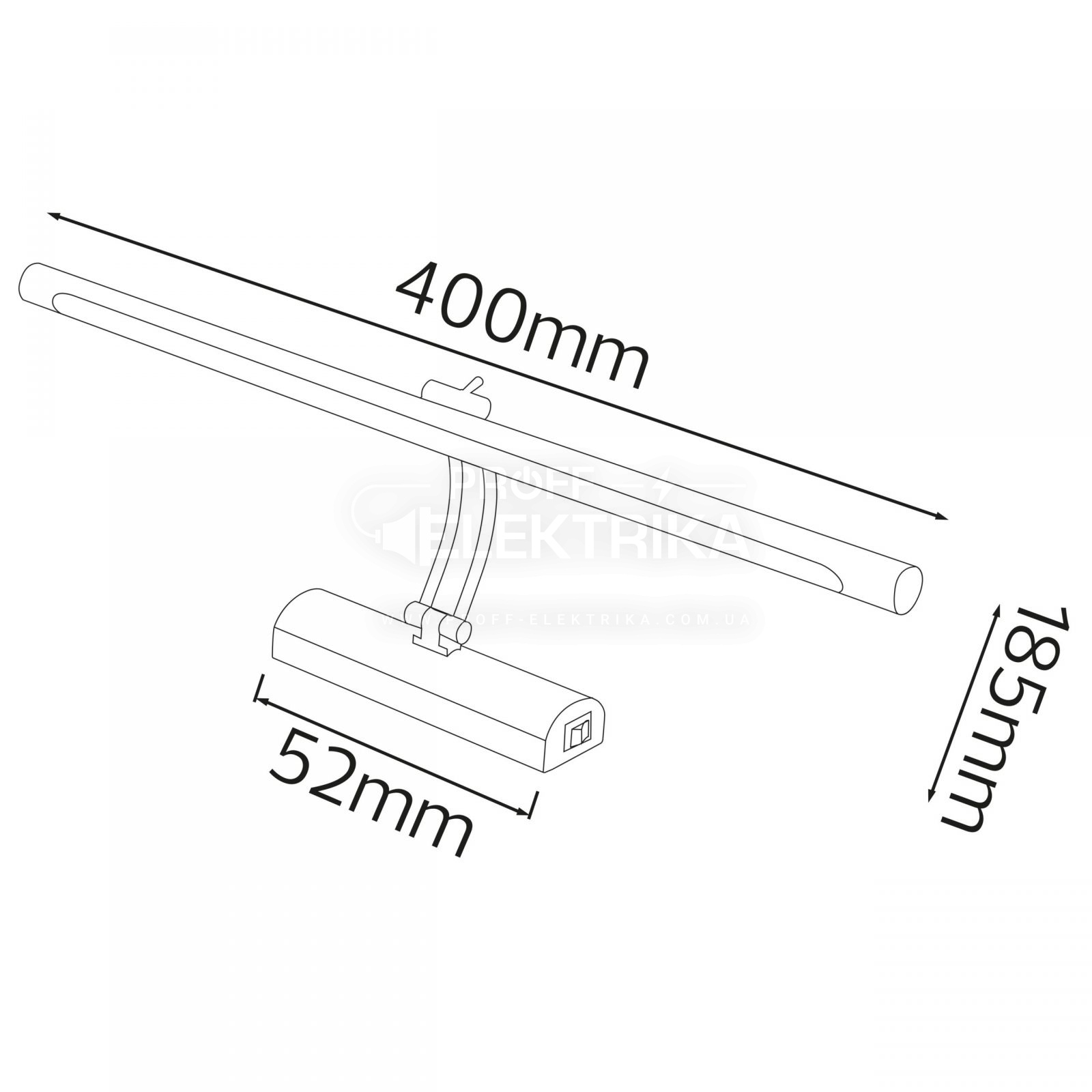 Фото 2 Светодиодная подсветка зеркал-картин ANKA-8 Черная HOROZ