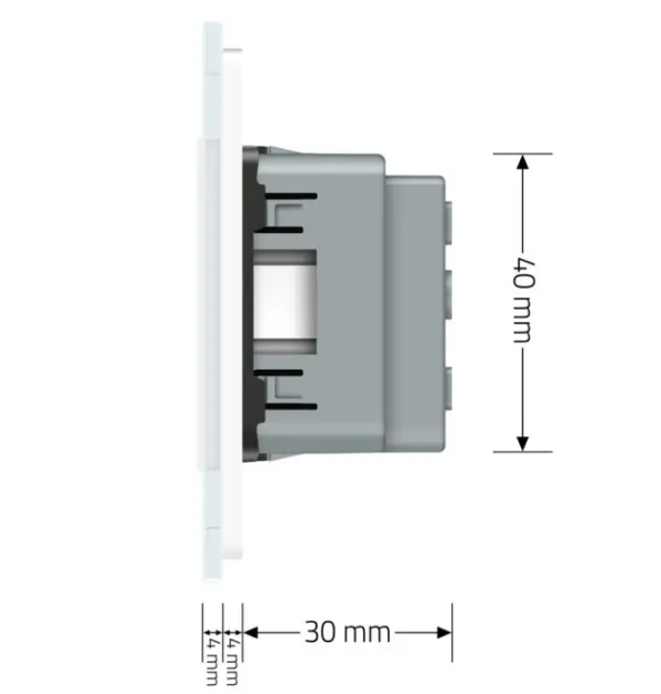 Фото 6 Розетка тройная с заземлением белое стекло Livolo