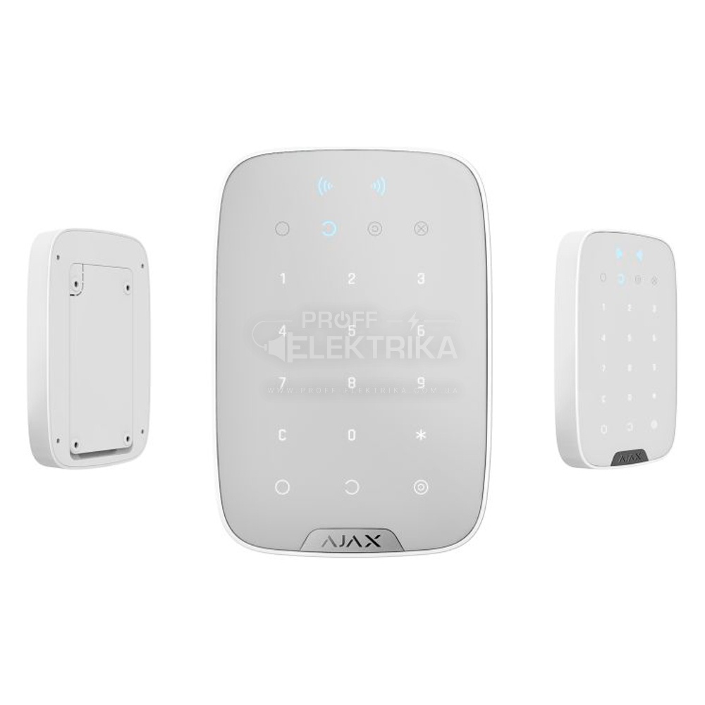 Фото 4 Беспроводная клавиатура с поддержкой защищенных бесконтактных карт и брелоков Ajax KeyPad Plus белая