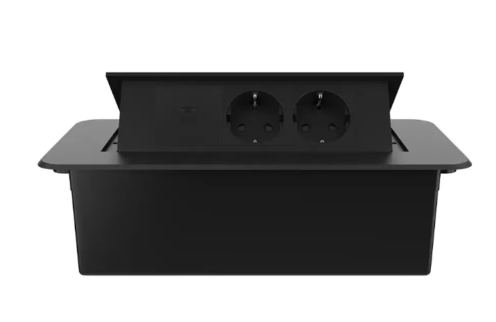 Фото 2 Мебельная розетка с плавным открытием USB Type-C Power Delivery 45W черный Livolo