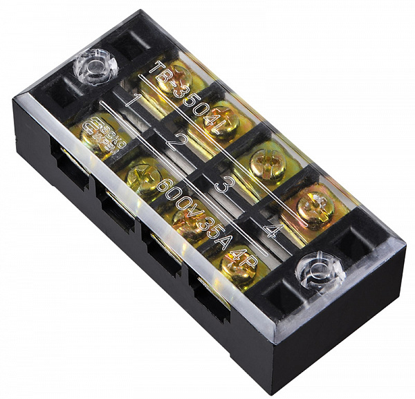 Фото Клемна колодка захищена чорна 4 полюси 35 А ТВ3504 ACKO