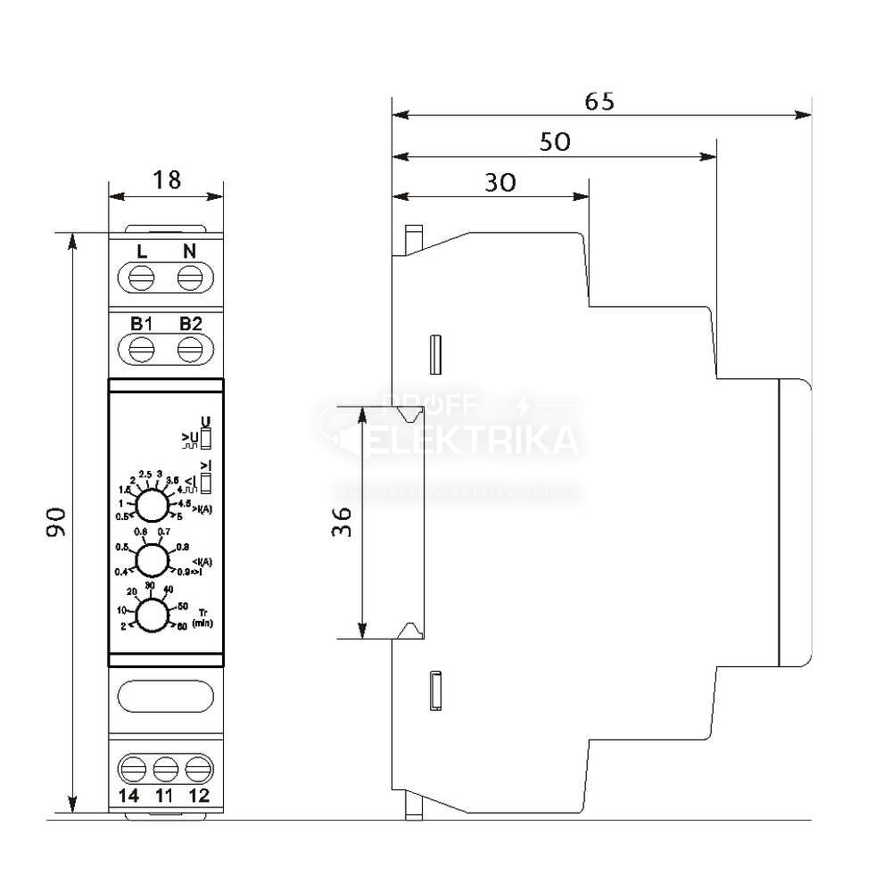 Фото 2 Однофазное реле защиты насоса FRD311 220V Промфактор