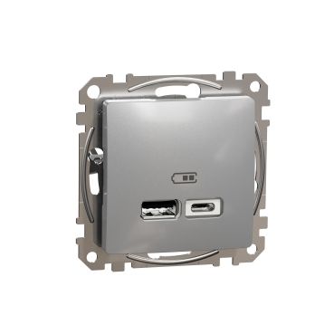 Фото Розетка USB A+C 2,4A  Алюминий Sedna Design