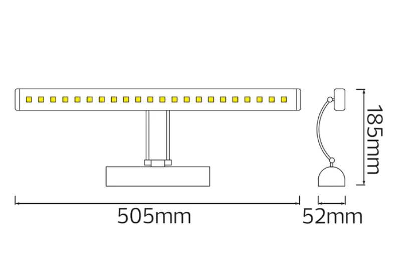 Фото 2 Світлодіодне підсвічування дзеркал-картин FLAMINGO-6 Хром HOROZ