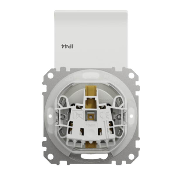 Фото 4 Розетка Sedna Design із заземленням із шторками та кришкою IP44 біла