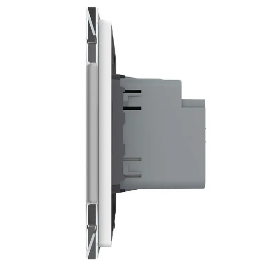 Фото 2 Сенсорный проходной выключатель Sense 2 сенсора белое стекло Livolo