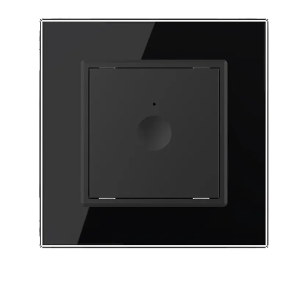 Фото Сенсорный проходной выключатель Sense 1 сенсор черное стекло Livolo