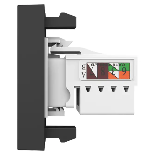 Фото 3 Механизм розетка интернет RJ-45 черный Livolo