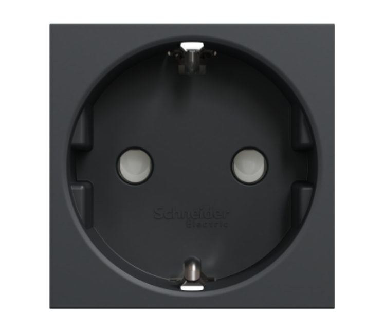 Фото 3 Розетка із заземленням та шторками гвинтовий затискач антрацит UNICA NEW Schneider Electric