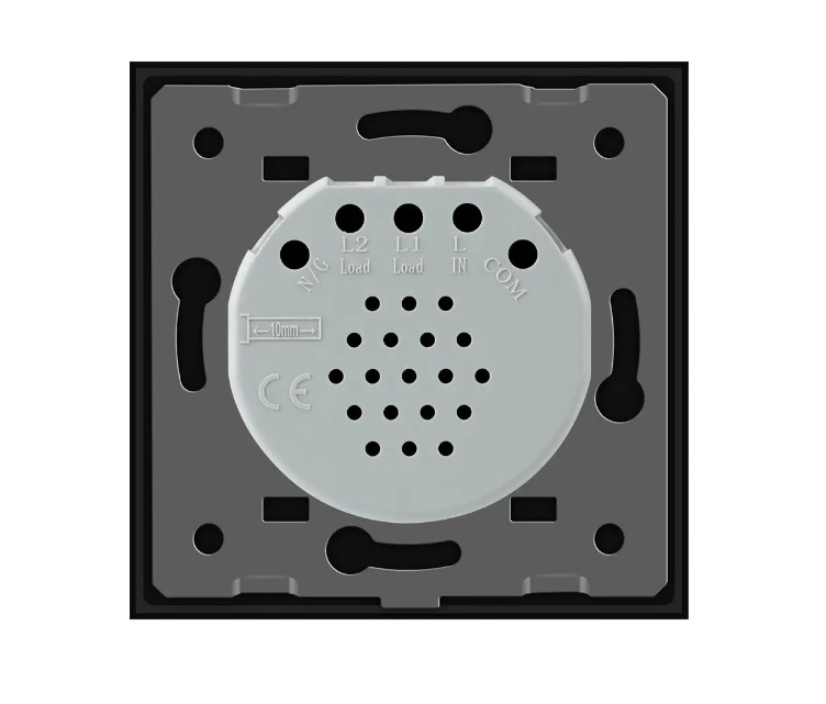 Фото 3 Сенсорна кнопка 2 сенсора Імпульсний вимикач чорне скло Livolo