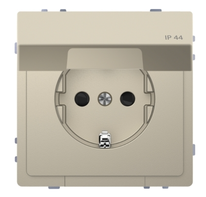 Фото Розетка с заземлением и крышкой сахара IP44 D-Life Schneider Electric