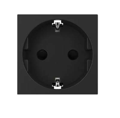 Фото 2 Механизм силовая розетка с заземлением черный Livolo