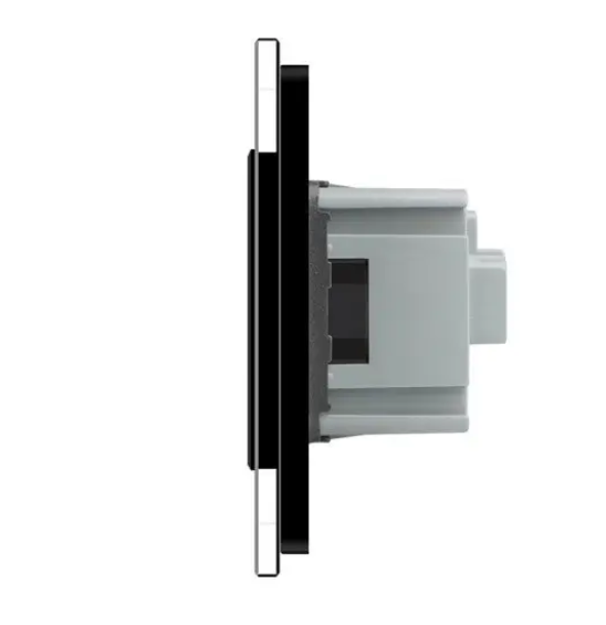 Фото 2 Сенсорний димер 1 сенсор 1 розетка чорне скло Livolo