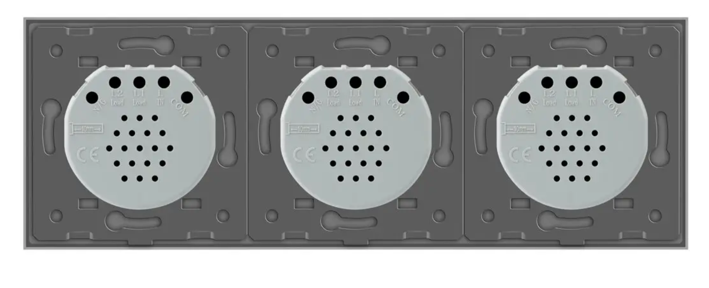 Фото 4 Розумний сенсорний ZigBee вимикач 4 сенсора 1-2-1 чорне скло Livolo