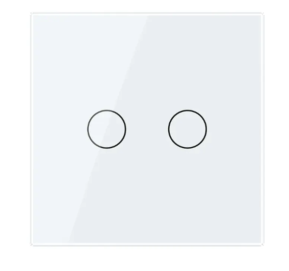 Фото Сенсорная кнопка 2 сенсора 12/24V белое стекло Livolo