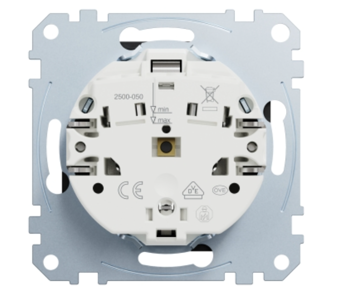 Фото 4 Механізм розетки SCHUKO з кришкою Merten System M чорний матовий