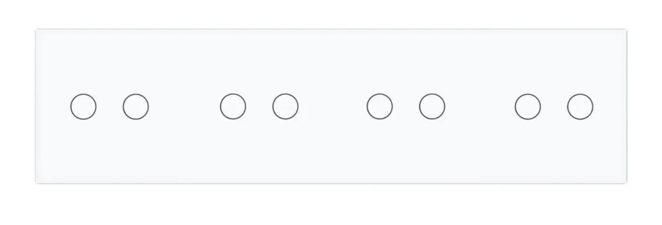 Фото 2 Умный сенсорный ZigBee выключатель 8 сенсоров 2-2-2-2 белое стекло Livolo