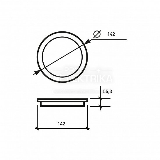 Фото 3 Светильник круг LED врезной 9W 3000К Eurolamp